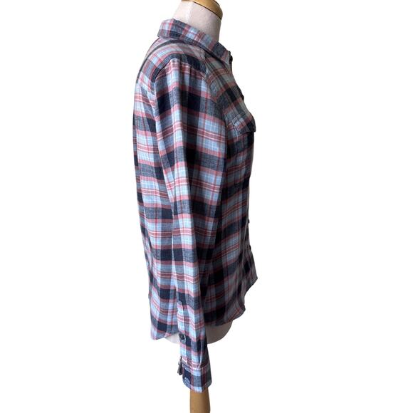 TOAD & CO Re-Form Flannel Shirt Blue Red Small - Picture 5 of 5